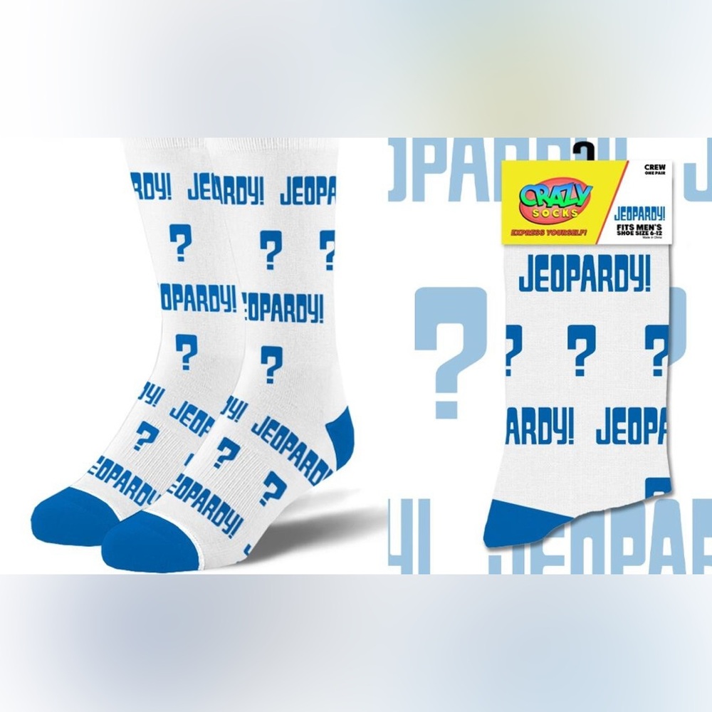 Jeopardy Blue and White Socks